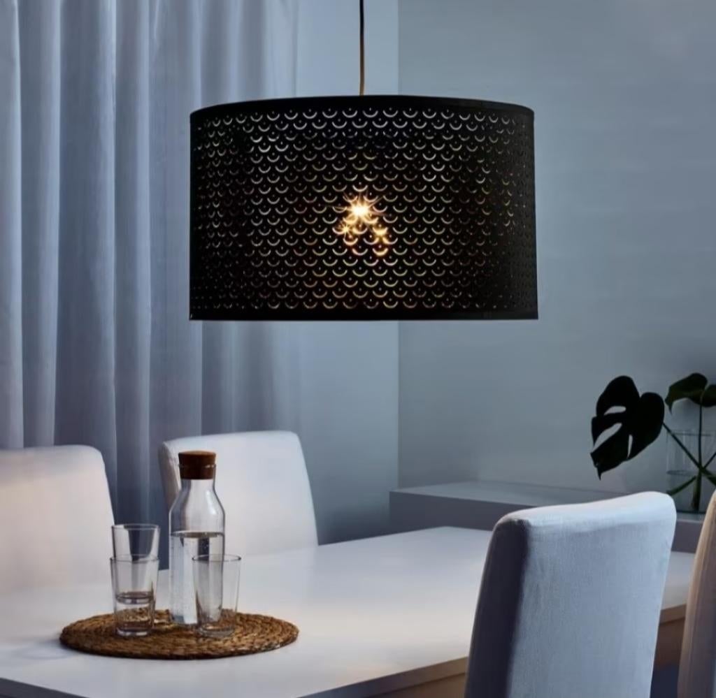 Lampenkap, zwart/messingkleur, 44 cm, Ophalen, Zo goed als nieuw, Zwart