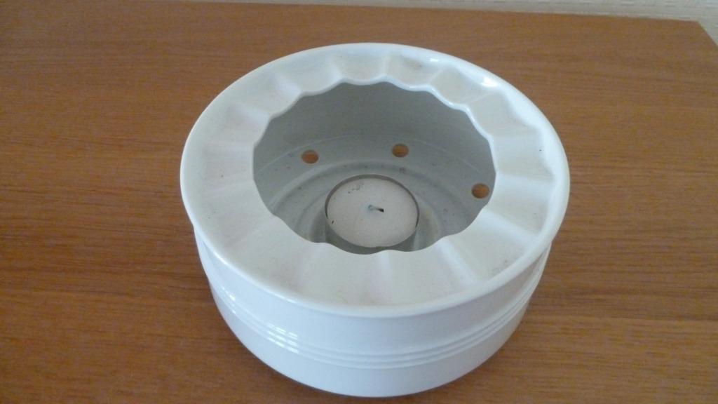 VINTAGE ronde porseleinen theelichtverwarmer, Ophalen of Verzenden