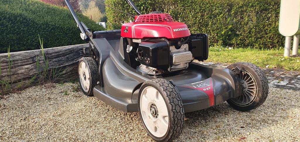 tondeuse à gazon Honda HRX 537, moteur 7 CV, tonte sans déch, Jardin & Terrasse, Comme neuf, Bac de ramassage
