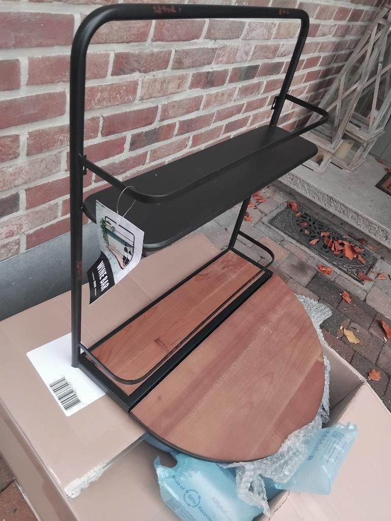 wandplank staal en massief hout, inklapbaar! nieuw, Huis en Inrichting, Woonaccessoires | Wandplanken en Boekenplanken, Ophalen