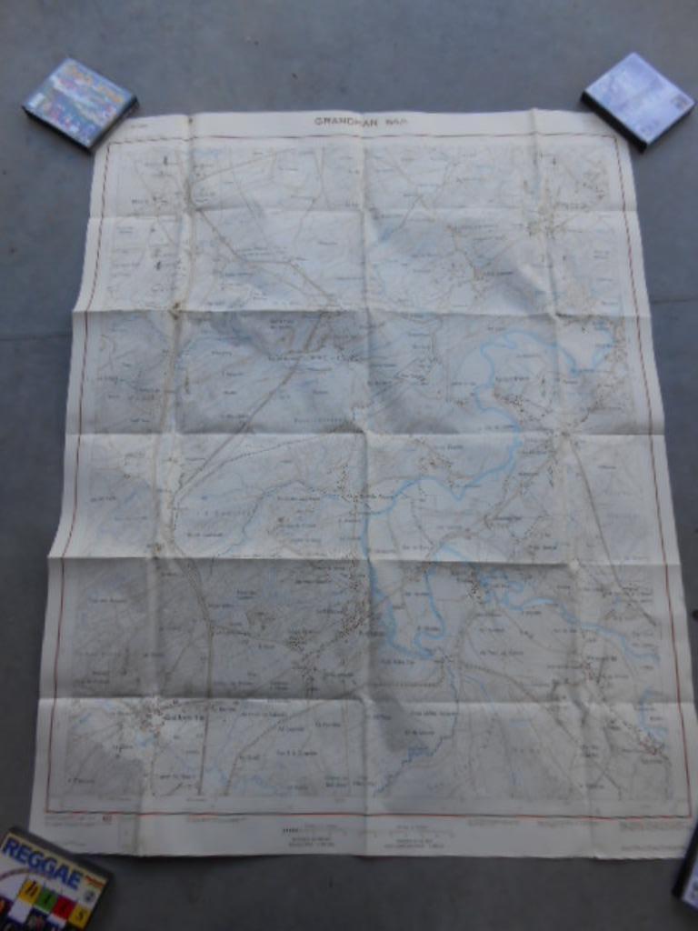 Stafkaart Grandhan 1981 wandelkaart topografische kaart, Gelezen, Ophalen of Verzenden, Landkaart, 1800 tot 2000