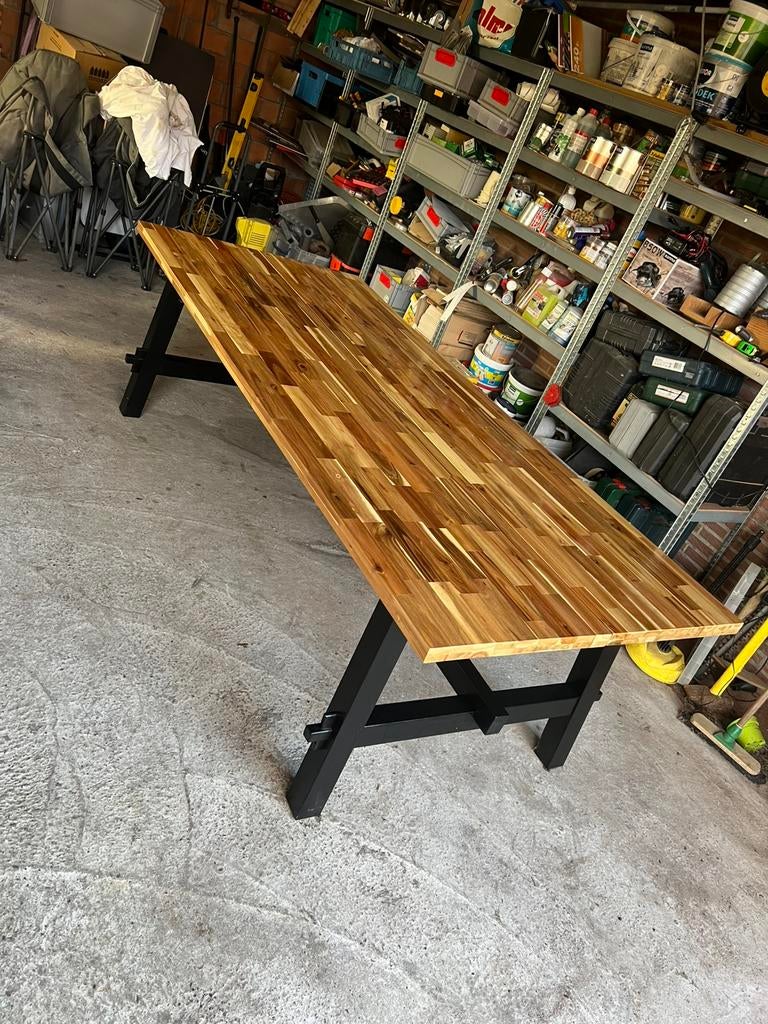 Grote eettafel 1m x 2m35, Maison & Meubles, Tables | Tables à manger, Enlèvement, Comme neuf