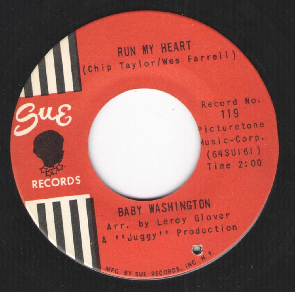 Baby Washington ‎– Run My Heart / Your Fool "Popcorn", Single, Utilisé, 7 pouces, R&B et Soul