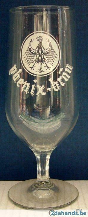 Bier brouwerij glas Phenix brau  Roelants Schaarbeek Brussel, Verzamelen, Biermerken, Ophalen of Verzenden, Gebruikt