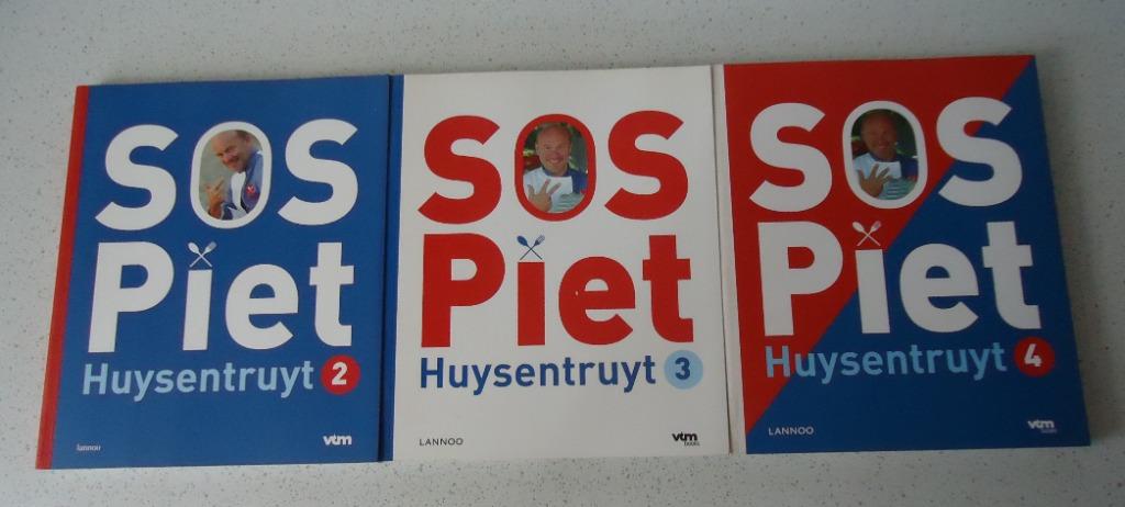 "3 Kookboeken van "SOS PIET"  2, 3 & 4 in Prima Staat !, Ophalen of Verzenden, Zo goed als nieuw, Piet Huysentruyt, Europa