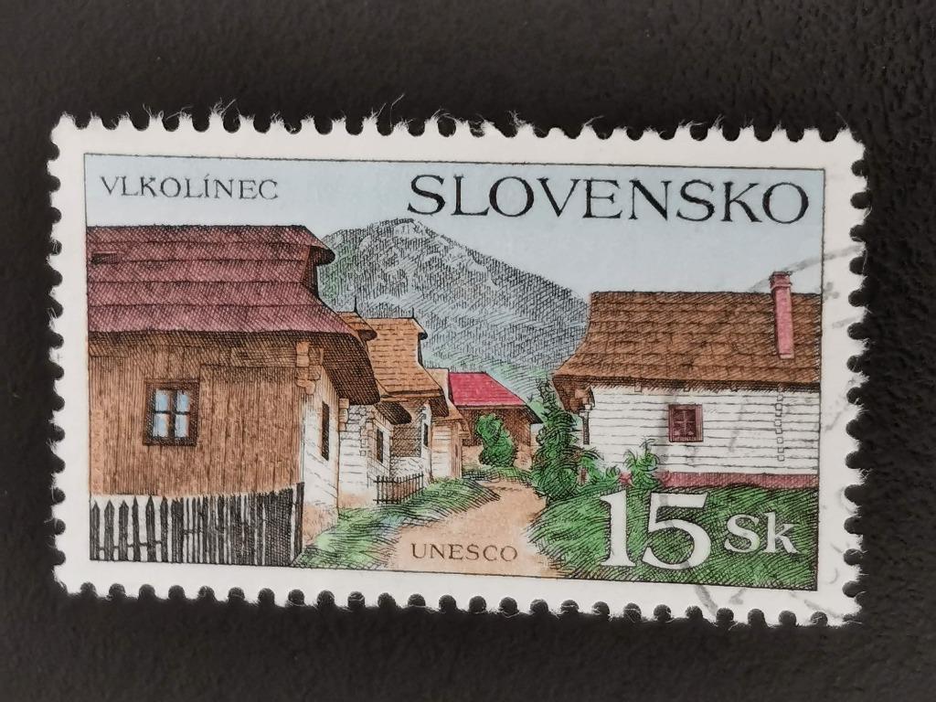 Slovakije 1995 - UNESCO werelderfgoed - Vlkolinec, Ophalen of Verzenden, Overige landen, Gestempeld