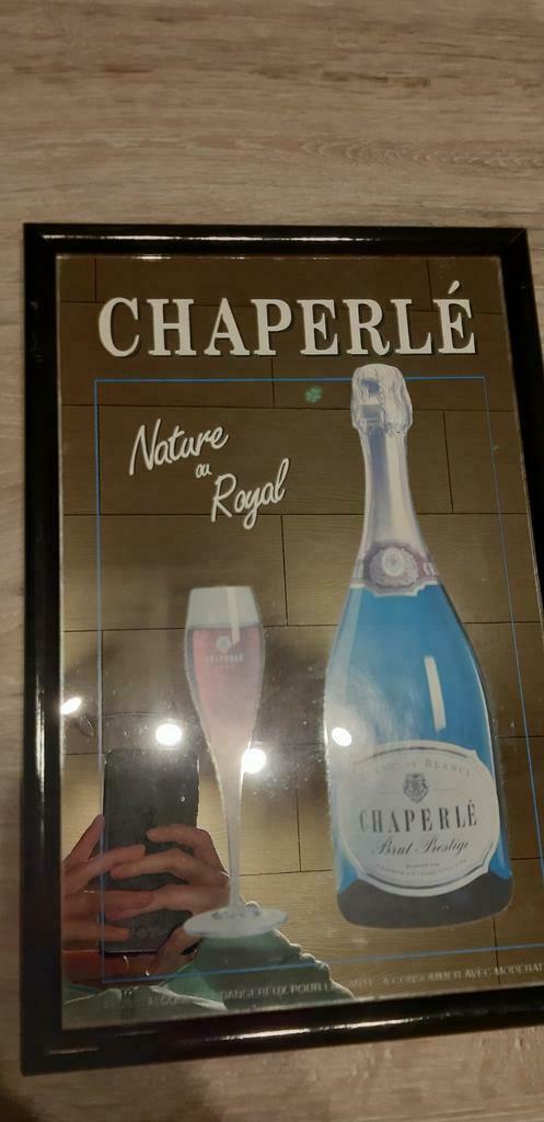 Kader met reclame spiegel Chaperlé Brut prestige champagne, Ophalen of Verzenden, Nieuw, Reclamebord