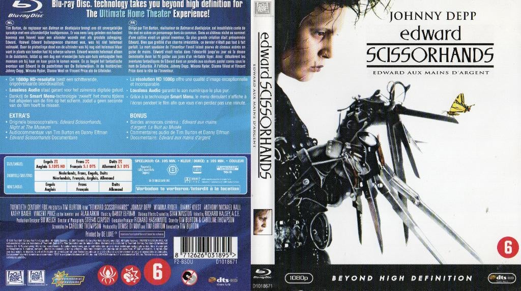 edward aux mains d‘argent (blu-ray) neuf, CD & DVD, Blu-ray, Comme neuf, Science-Fiction et Fantasy, Enlèvement ou Envoi