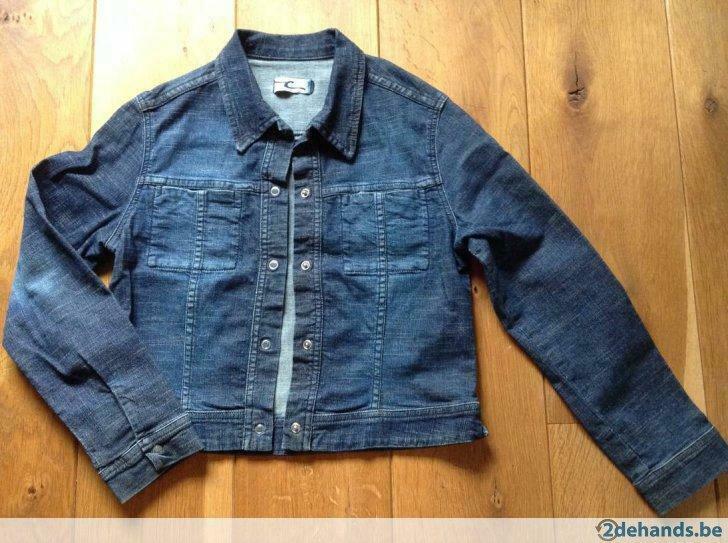 Stretch jeansjasje 'Chipie' donkerblauw mt 152 meisjes, Enlèvement ou Envoi, Utilisé, Manteau