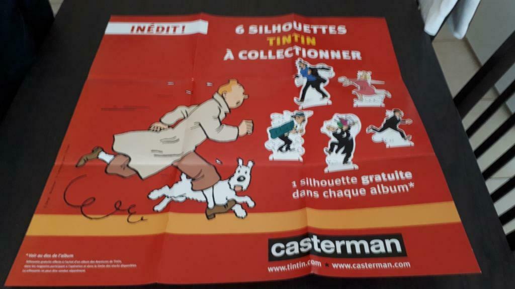 Poster 6 silhouette Tintin, Enlèvement, Tintin, Neuf, Image, Affiche ou Autocollant
