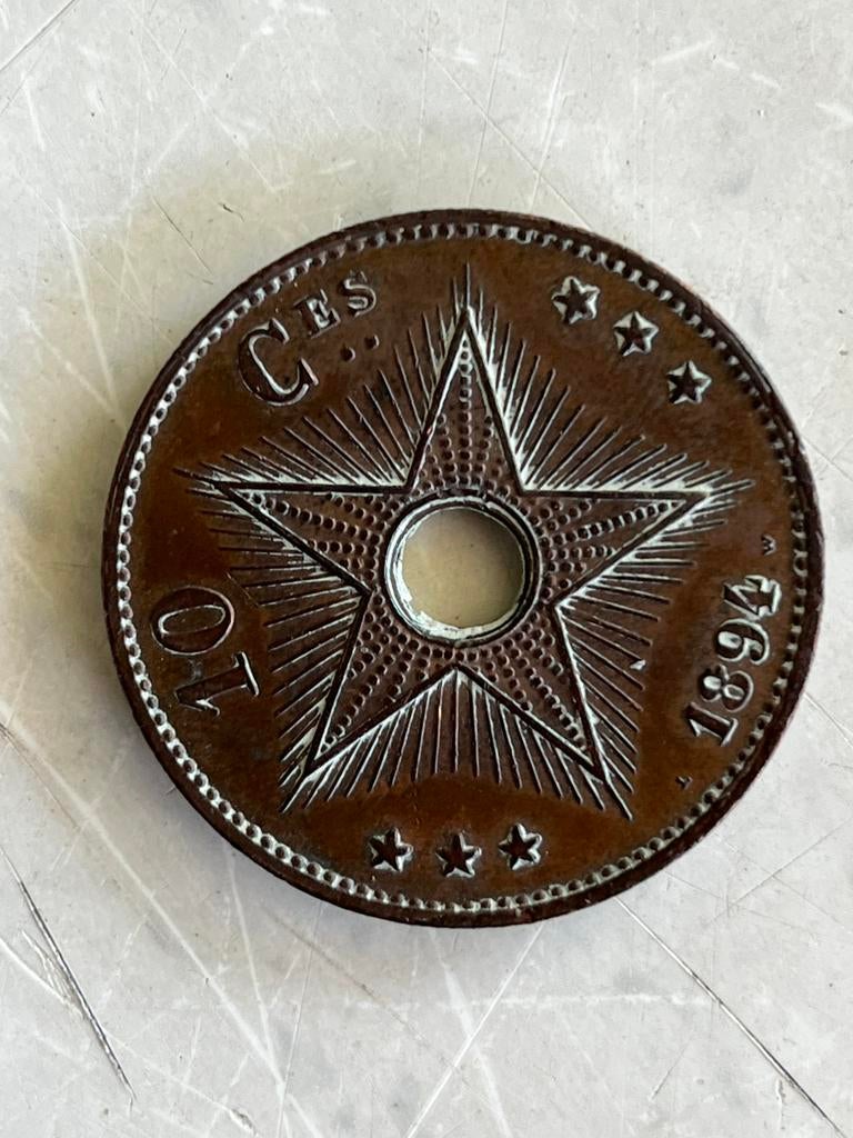 piece independance congo 10 centimes 1894, Enlèvement, Monnaie en vrac, Argent