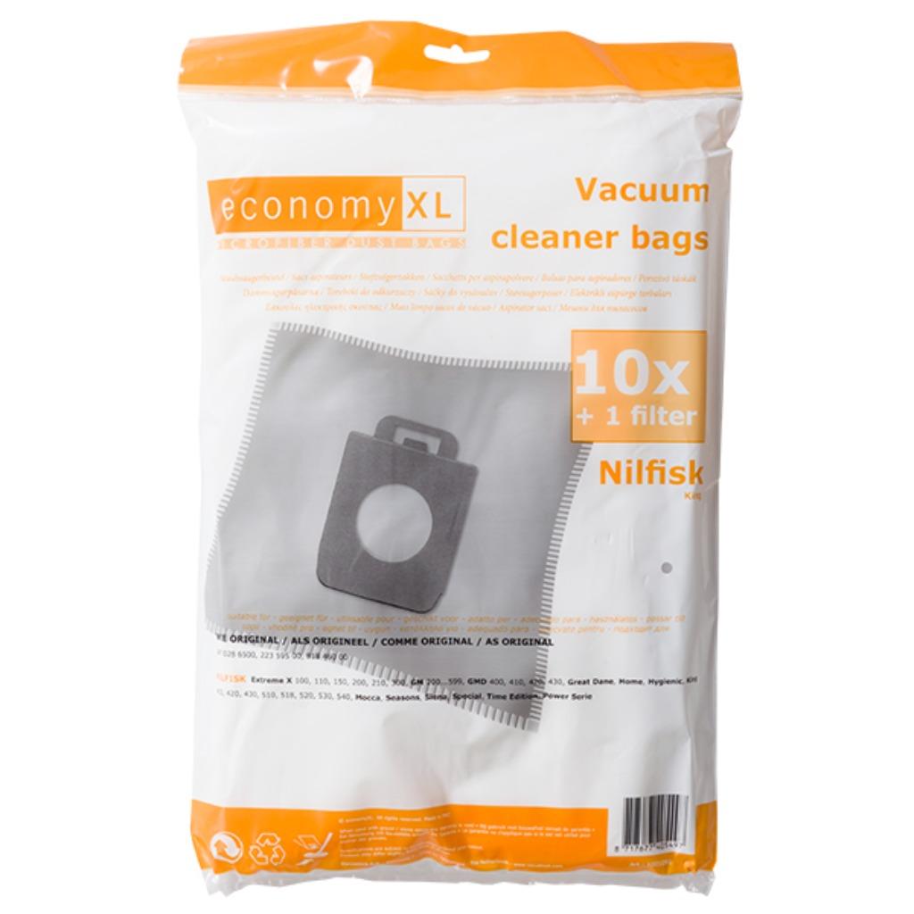 4x Economy XL Stofzuigerzakken Voor Nilfisk 10 stuks, Elektronische apparatuur, Stofzuigers, Nieuw, Stofzak, Ophalen of Verzenden
