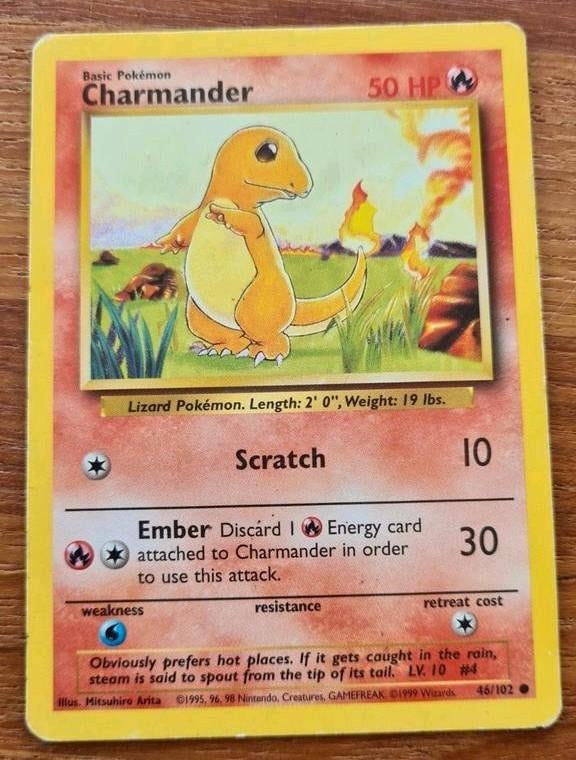 Charmander 1995 EN, Ophalen of Verzenden, Zo goed als nieuw, Losse kaart