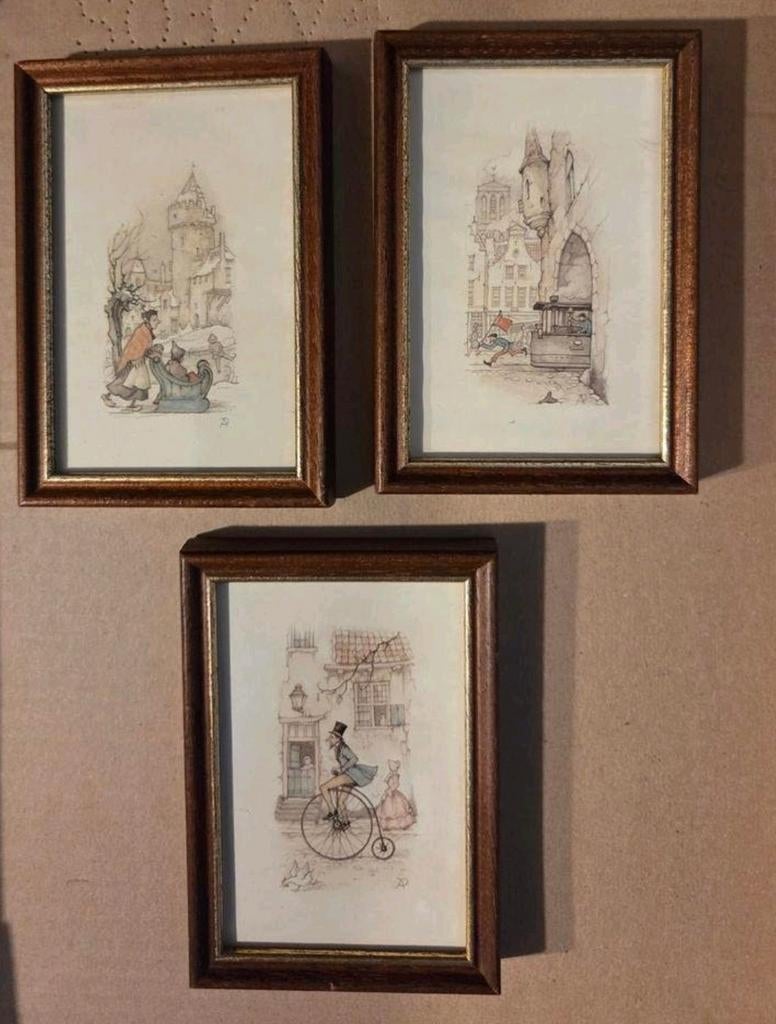Houten fotolijst met glas (set 3 stuks), Huis en Inrichting, Ophalen of Verzenden, Zo goed als nieuw, Hout