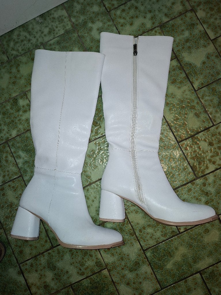 Schoenen dames, Kleding | Dames, Schoenen, Ophalen, Hoge laarzen, Wit, Zo goed als nieuw