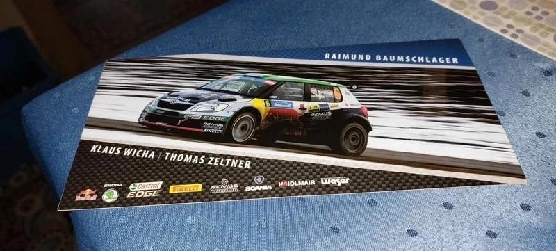 Fotokaart : Raimund Baumschlager / Rally / Skoda, Ophalen of Verzenden, Gebruikt, Poster, Plaatje of Sticker