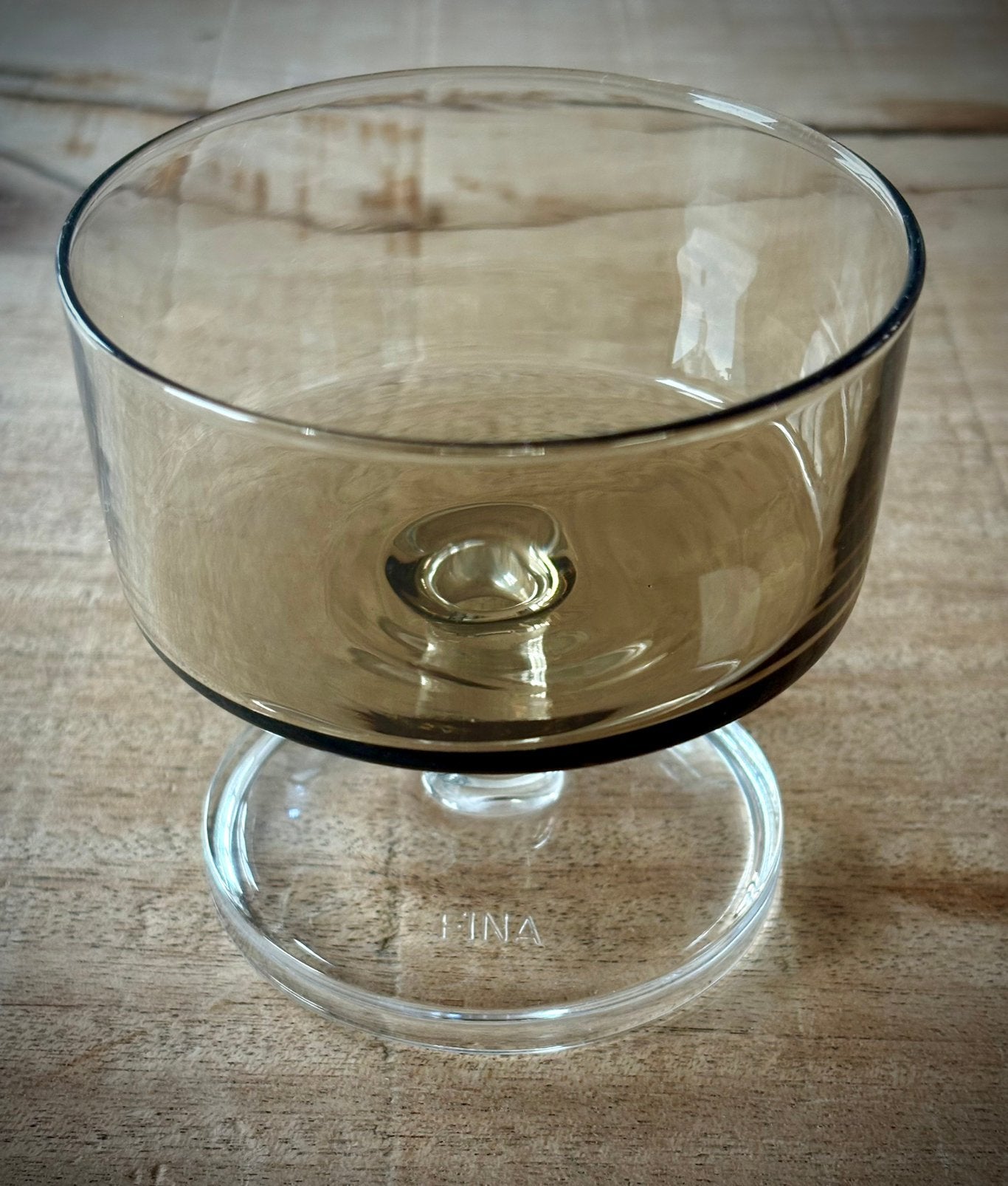 10 FINA Retro Fumé Glazen Coupe, Ophalen of Verzenden, Zo goed als nieuw