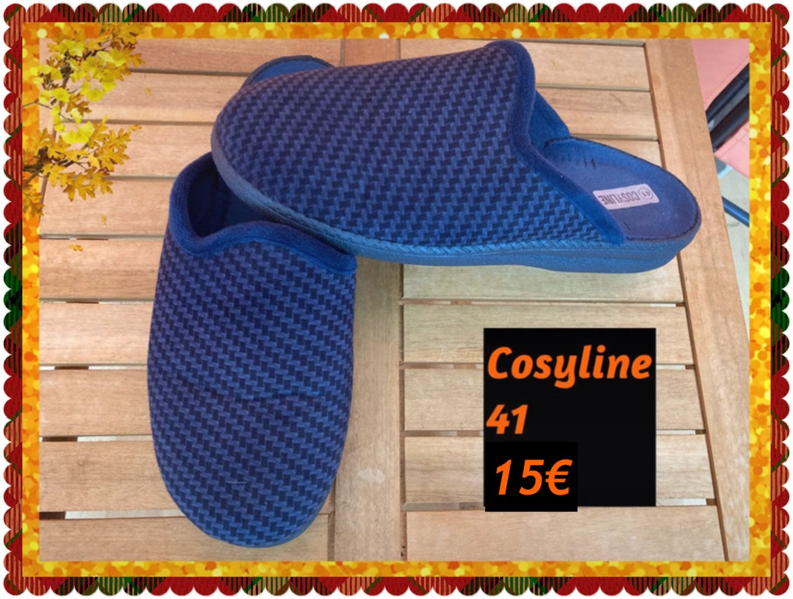 Pantoffels heren 41  osyline, Blauw, Ophalen of Verzenden, Zo goed als nieuw, Pantoffels of Sloffen