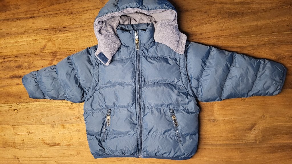Blauw winterjasje / skijasje, Kinderen en Baby's, Kinderkleding | Maat 92, Ophalen, Gebruikt, Jongen of Meisje, Jas