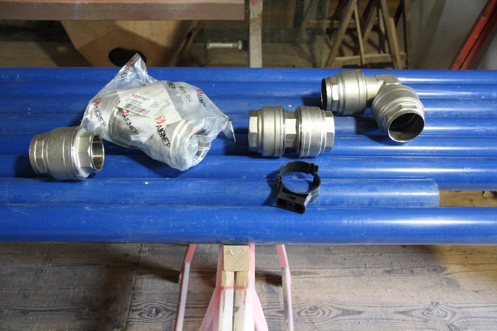 Persluchtbuizen in aluminium diam. 63mm met toebehoren, Doe-het-zelf en Bouw, Compressors, Ophalen, Nieuw, 10 bar of meer