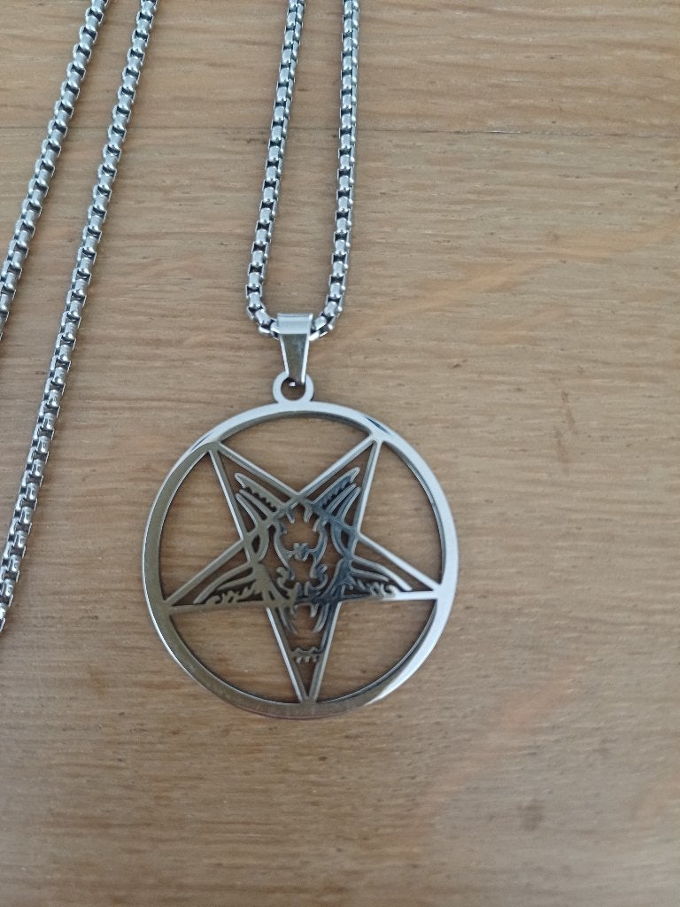 Gothic - Collier avec sceau Baphomet, Bijoux, Sacs & Beauté, Colliers, Neuf, Enlèvement ou Envoi, Avec pendentif, Autres matériaux