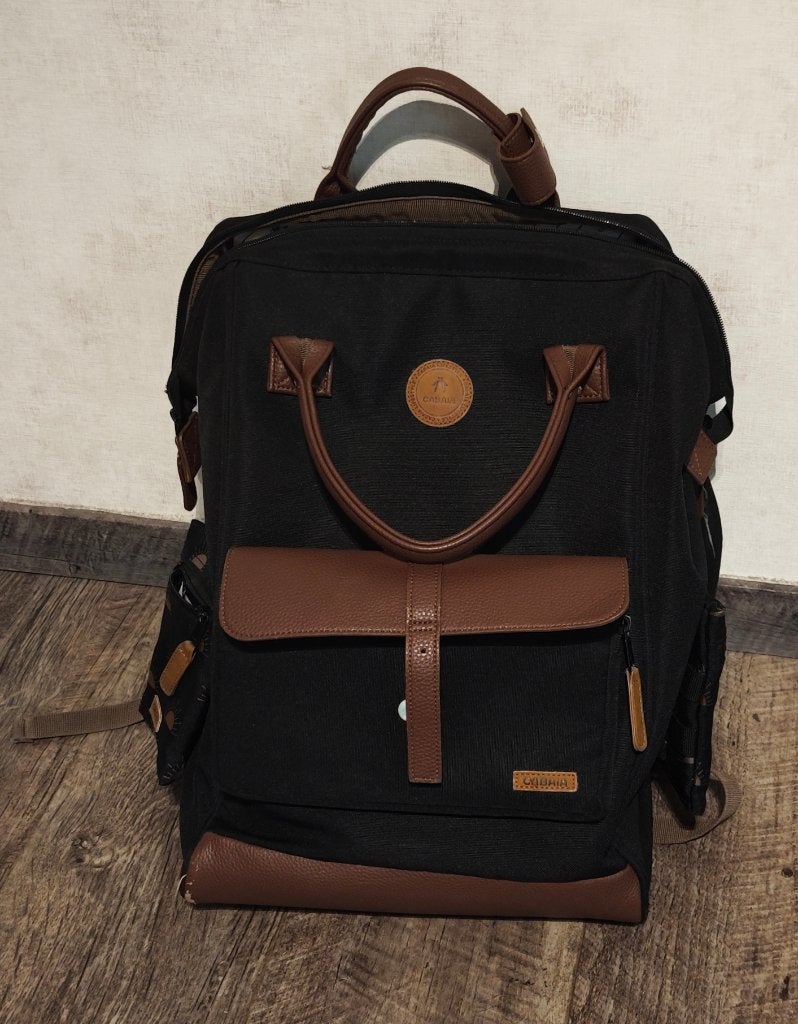 Cabaïa sac à dos cartable noir et marron, Bijoux, Sacs & Beauté, Cuir, 30 à 40 cm, 30 à 40 cm, Enlèvement