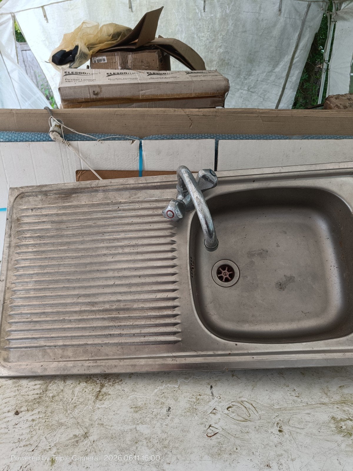 Inox afwastafel, Ophalen