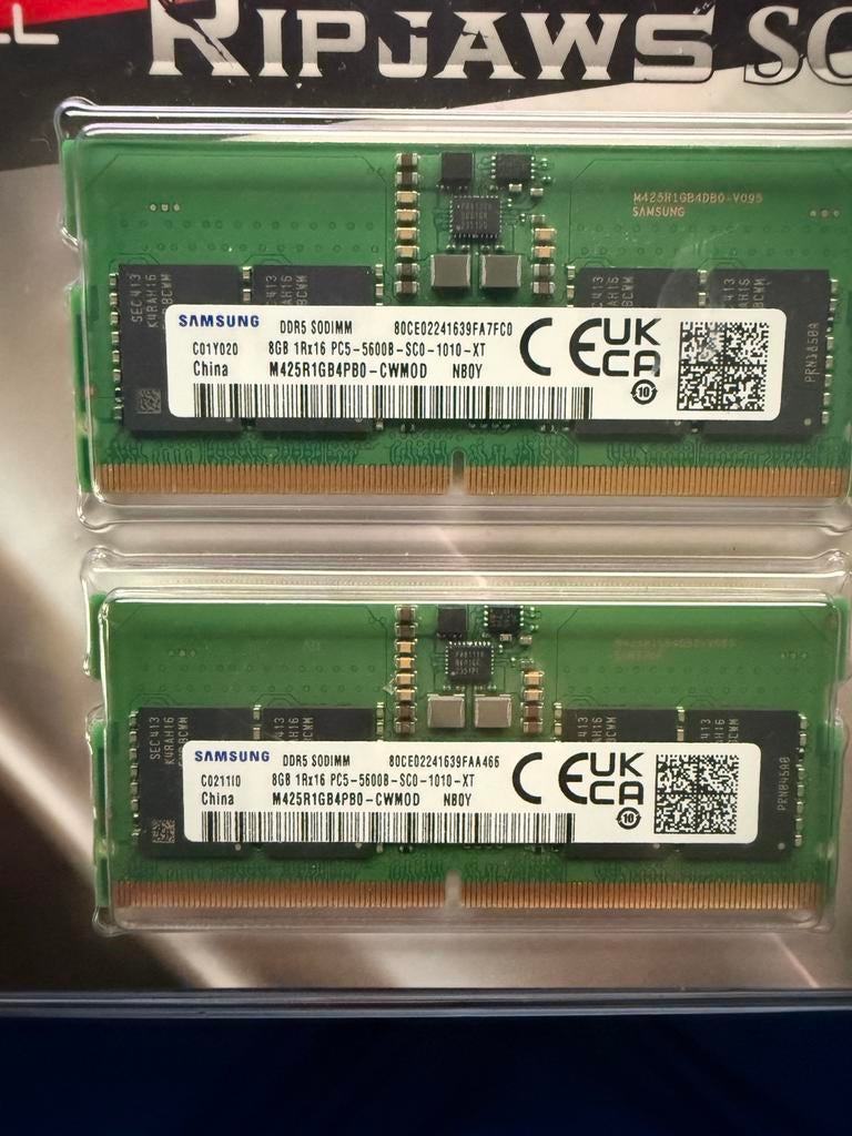 Ddr5 2x8 gb new, Computers en Software, RAM geheugen, Ophalen, Zo goed als nieuw, DDR5