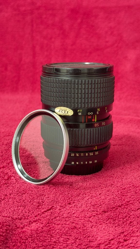 Tokina AT-X 28-85mm f/3.5-4.5 lens, Inclusief filter, Gebruikt, 85 mm, Tokina