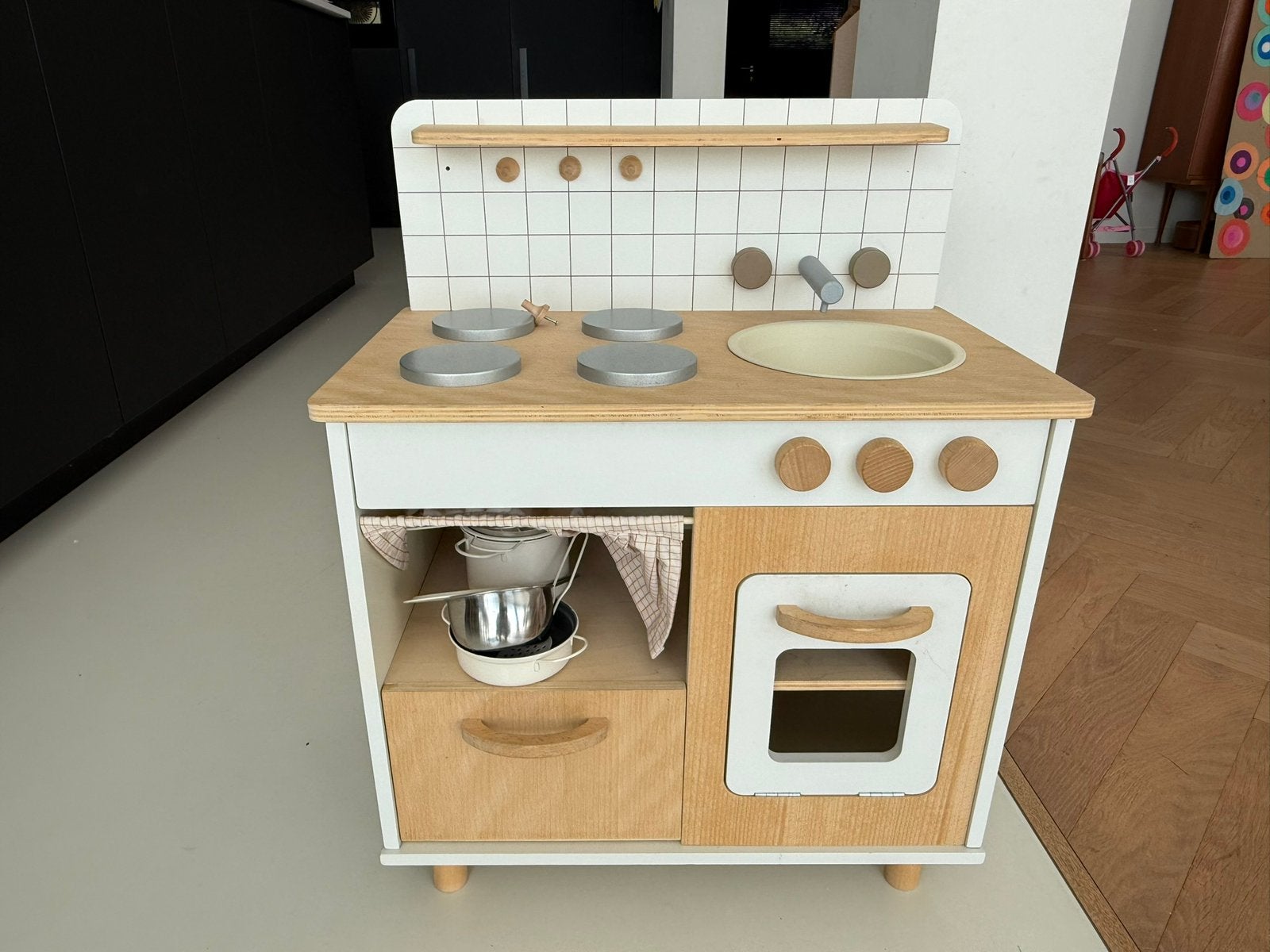 Houten speelgoedkeuken Zara, Ophalen, Zo goed als nieuw, Speelkeuken