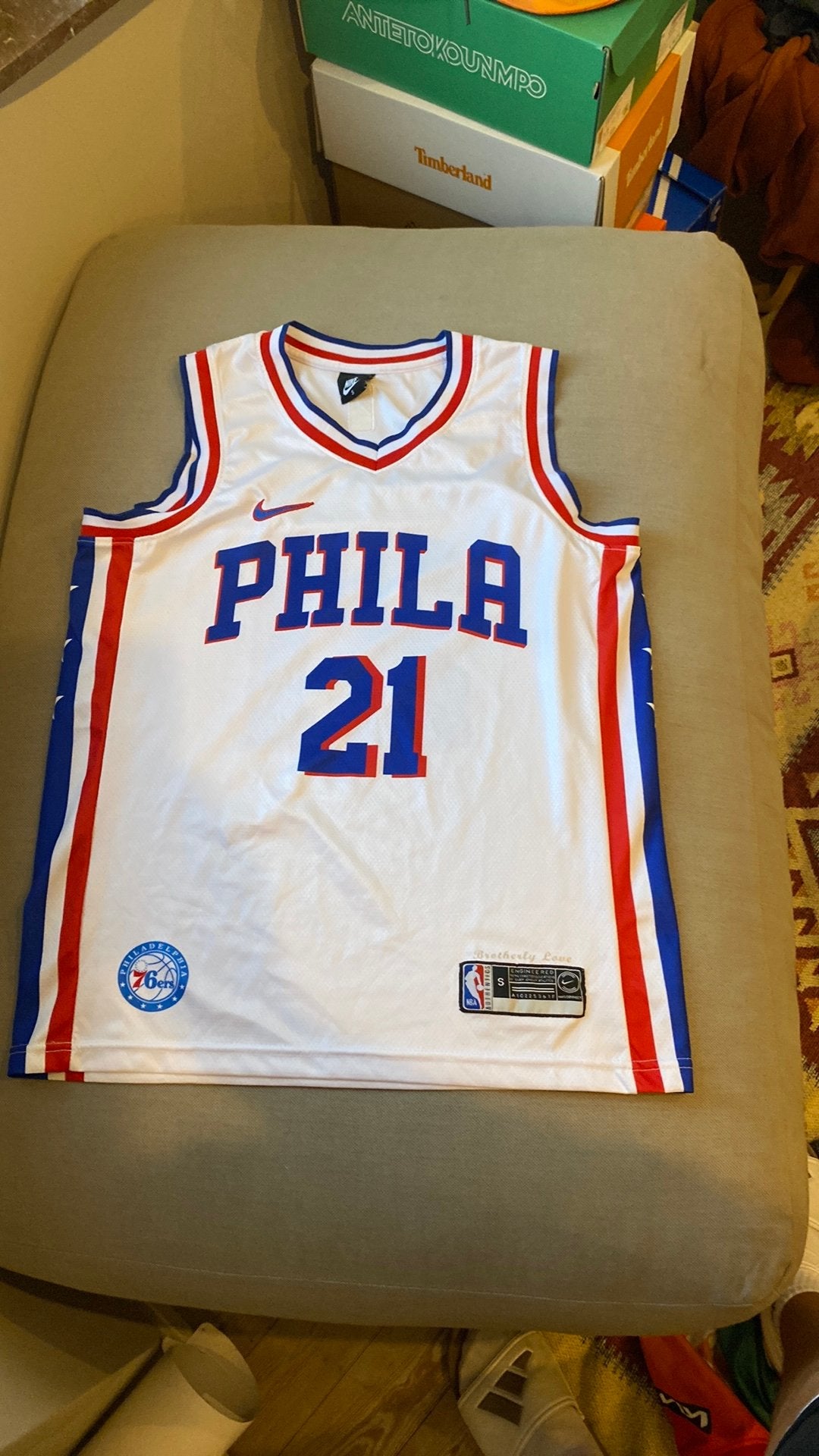 Basketbal shirt Joel Emiid 76ers, Sport en Fitness, Basketbal, Ophalen of Verzenden, Zo goed als nieuw, Kleding