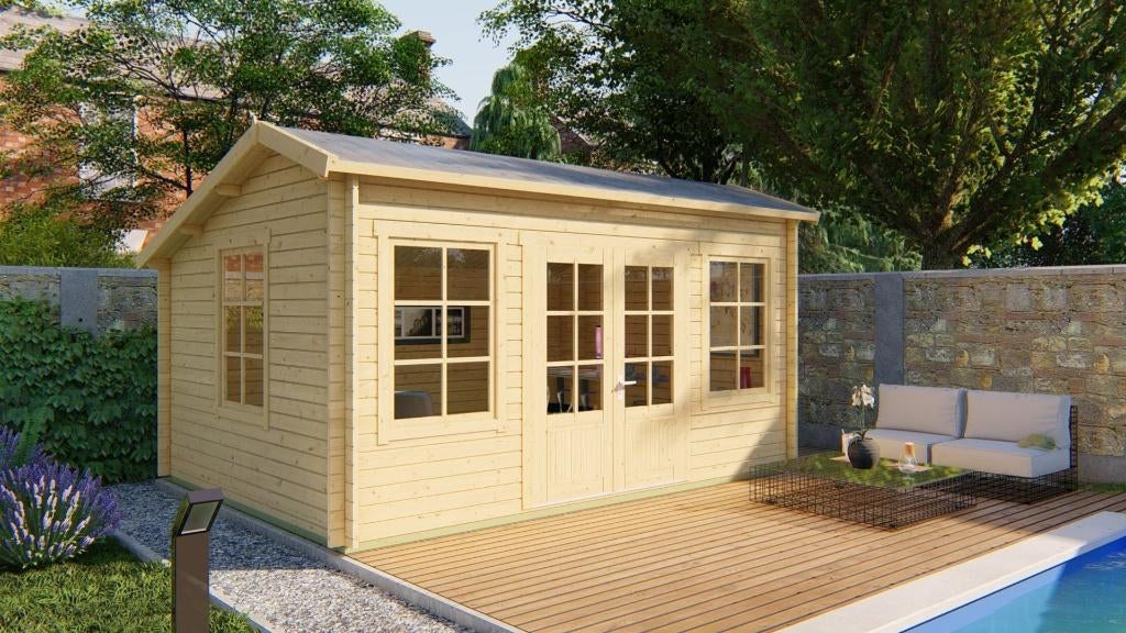 Blokhut - Tuinhuis Tane | 40 mm | vuren onbehandeld, Verzenden, Nieuw