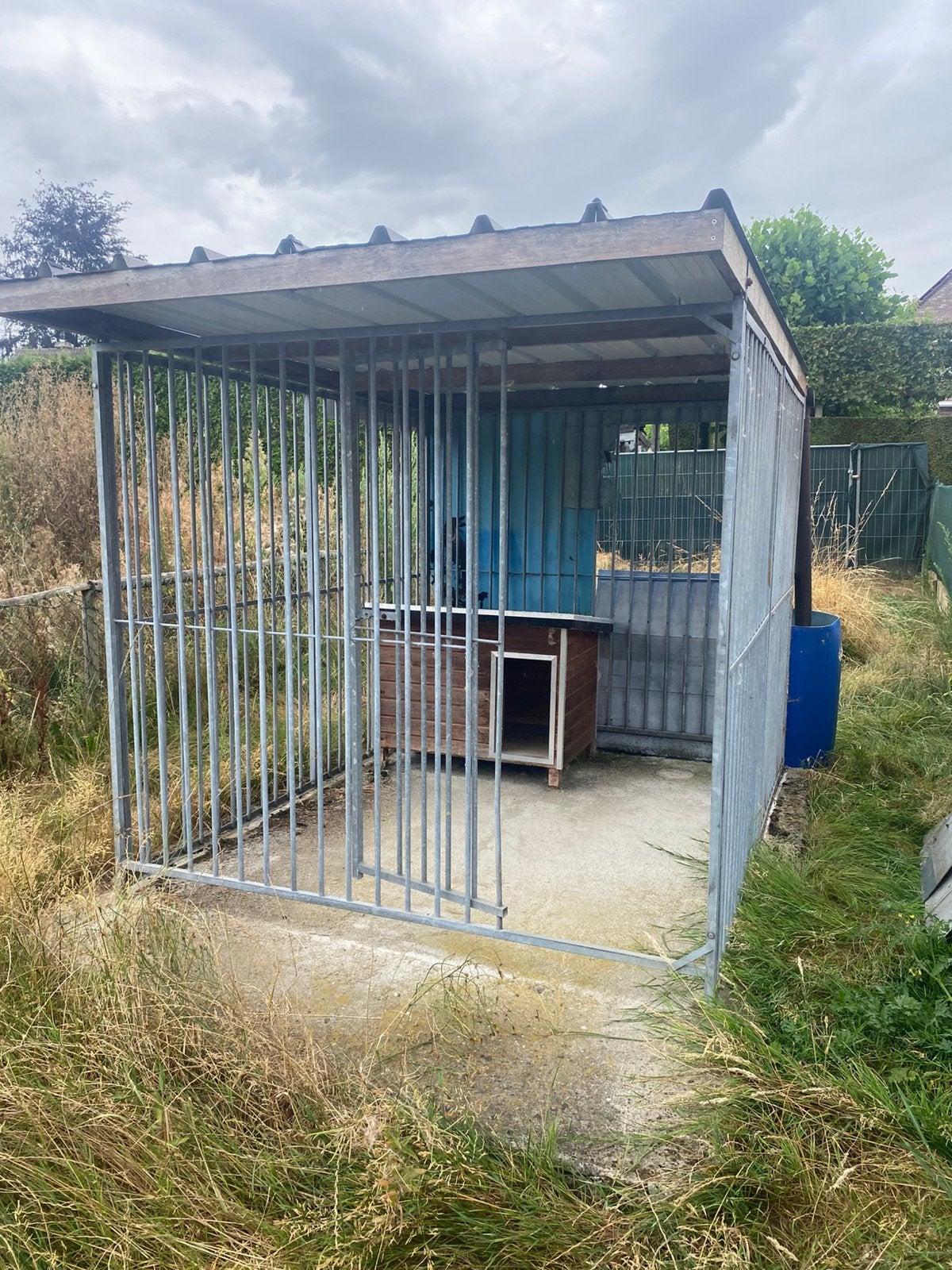Hondenren met dak en afvoer aan de achterzijde., Dieren en Toebehoren, Ophalen, Gebruikt, Hondenhok