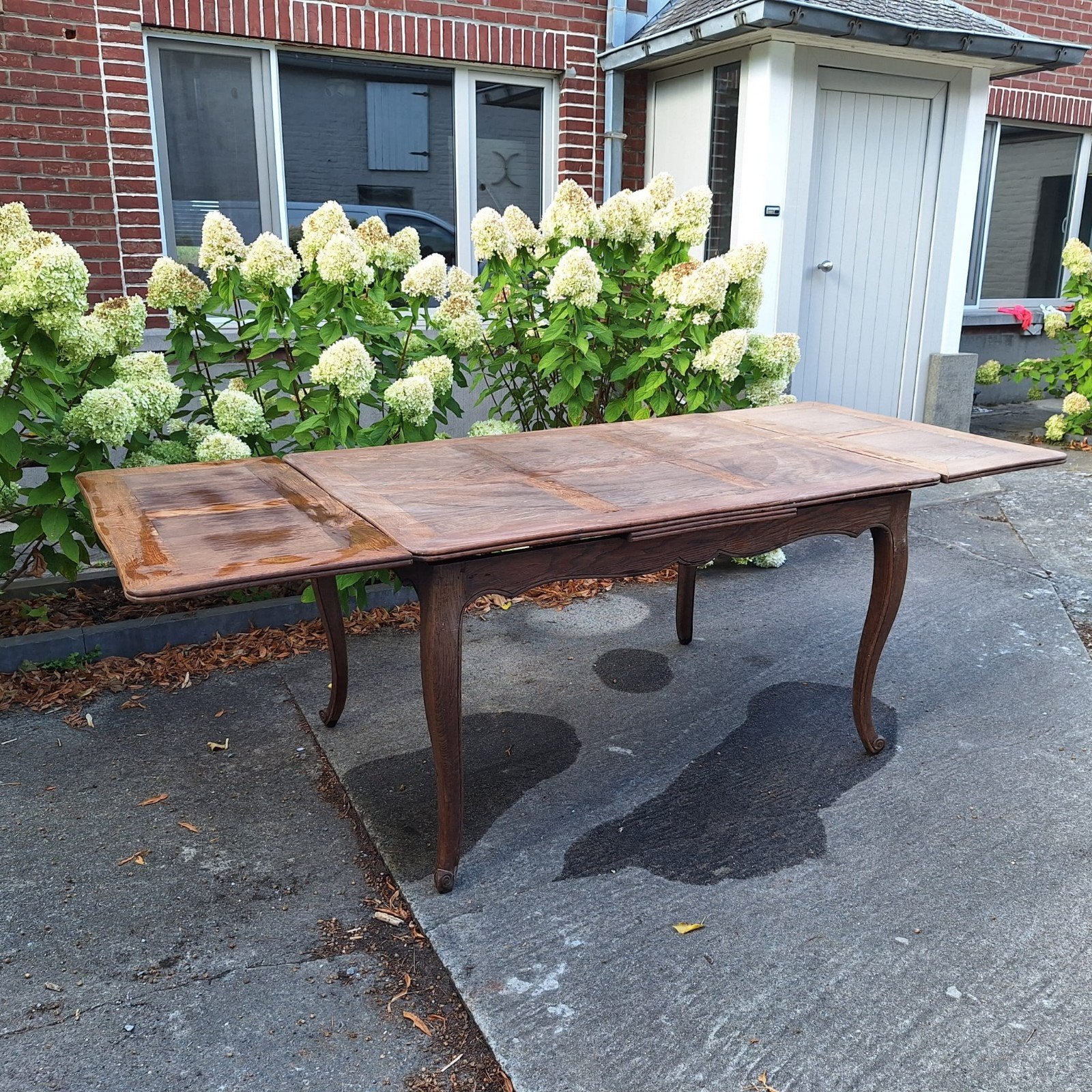 Eikenhouten eettafel met uitschuifbaar tafelblad, Huis en Inrichting, Tafels | Eettafels, Ophalen
