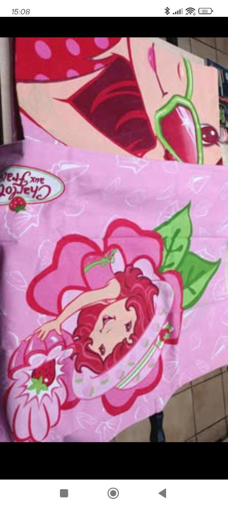 Housse couette 1 personne charlotte aux fraises impeccable, Enlèvement ou Envoi, Comme neuf