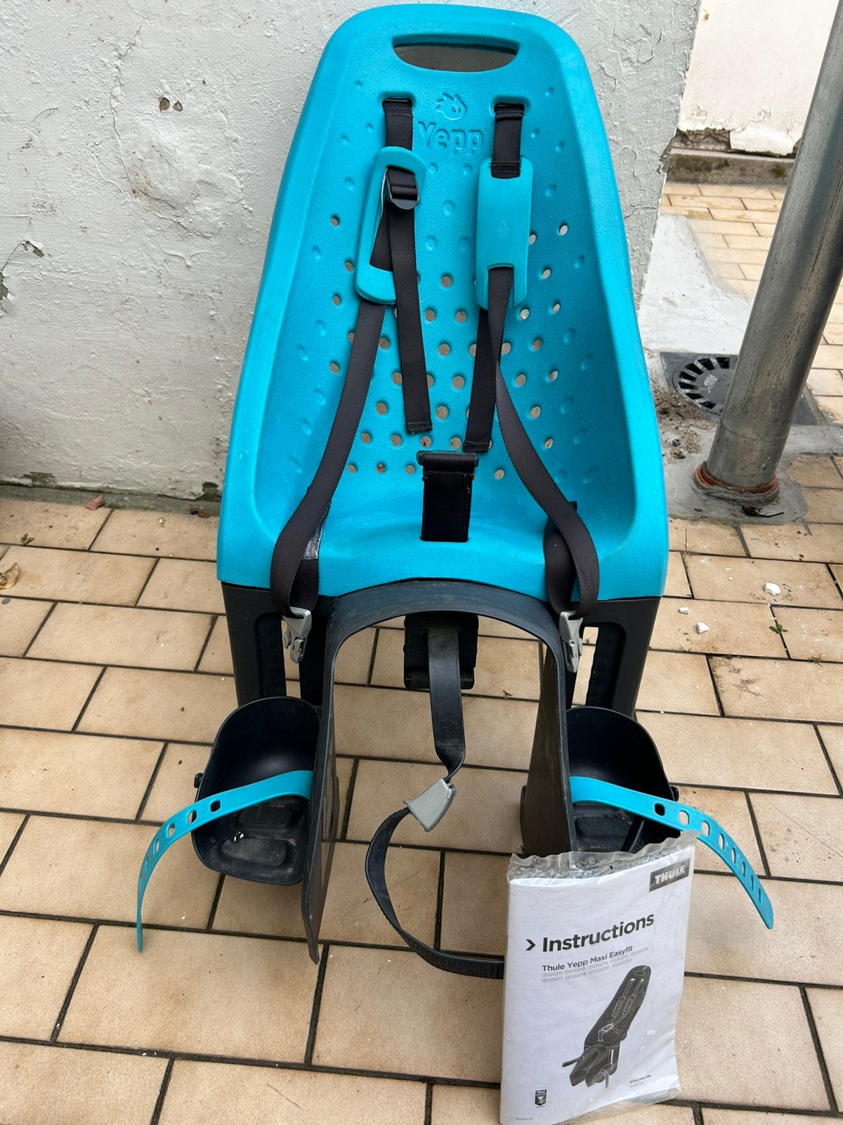Siège vélo enfant arrière Thule Yepp Maxi Easyfit Bleu ciel, Repose-pieds, Enlèvement, Siège arrière, 15 à 25 kg