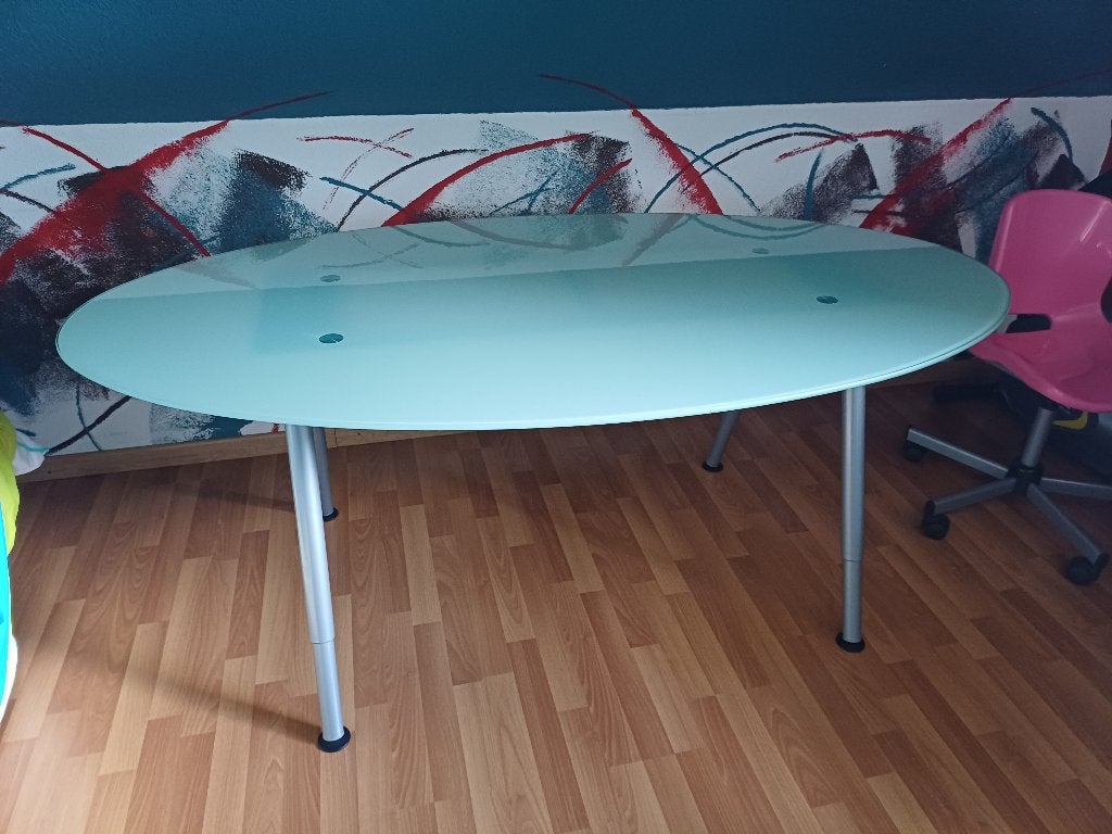 bureau en verre, Maison & Meubles, Autres types, 180 cm, Comme neuf, Enlèvement