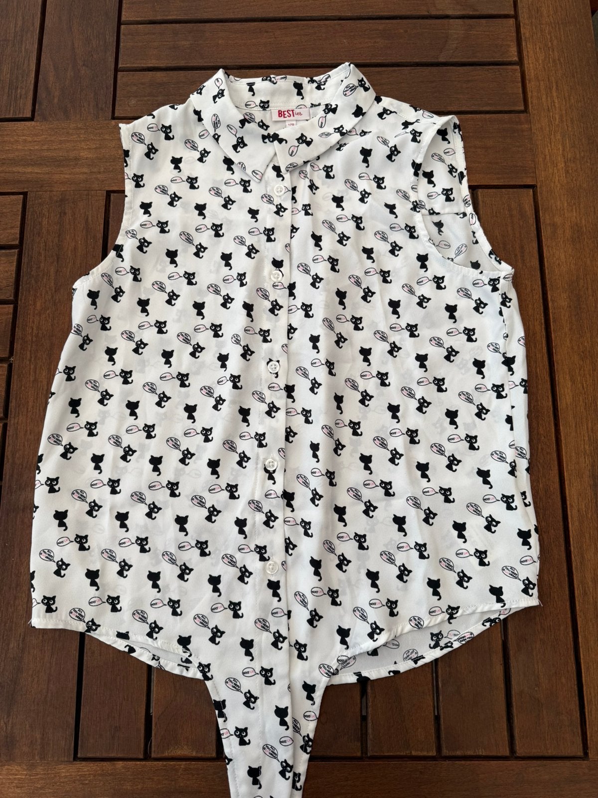 Blouse met strik vanonder, Kinderen en Baby's, Kinderkleding | Maat 170, Ophalen, Zo goed als nieuw, Meisje, Overhemd of Blouse