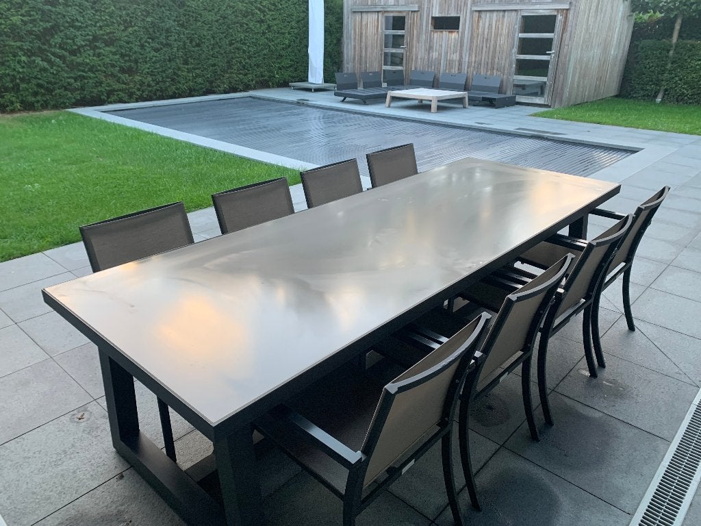 Tuintafel Meubili Aluminium Antraciet, Tuin en Terras, Ophalen, Gebruikt, Rechthoekig, Aluminium