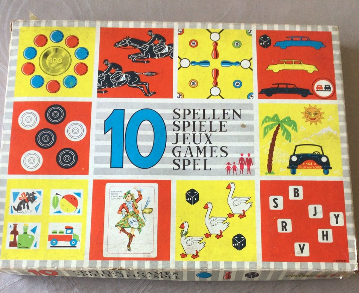 Coffret de 10 jeux de société vintage, Enlèvement, Utilisé