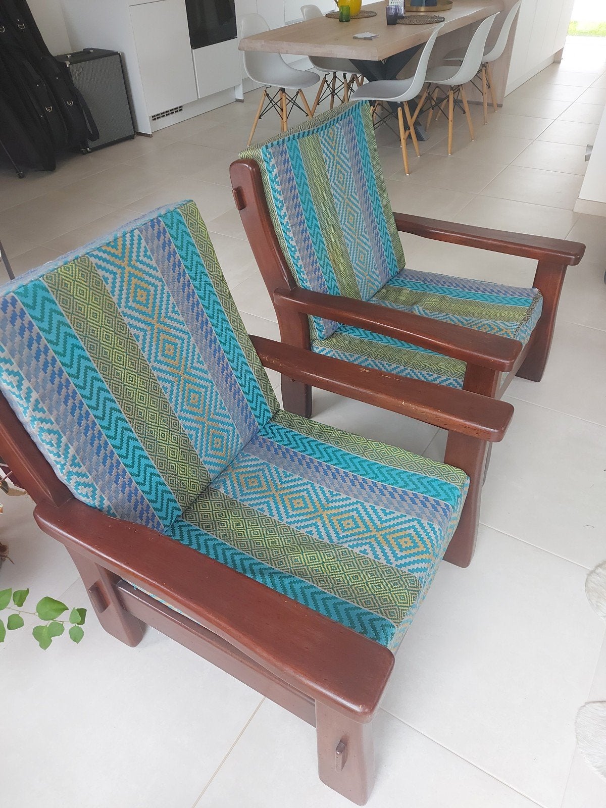 Deux fauteuils de salon, 75 à 100 cm, Enlèvement, Utilisé, Bois