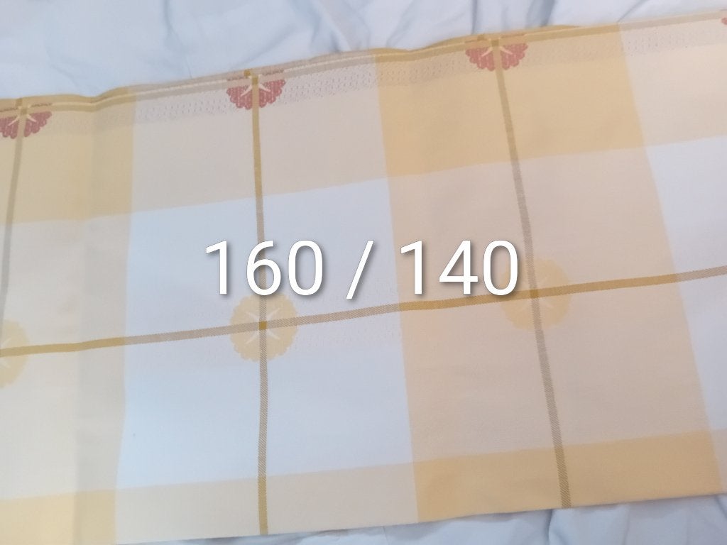 Nappe ancienne carreaux blanc et jaune en coton, Nappe, Coton, Enlèvement, Lavable