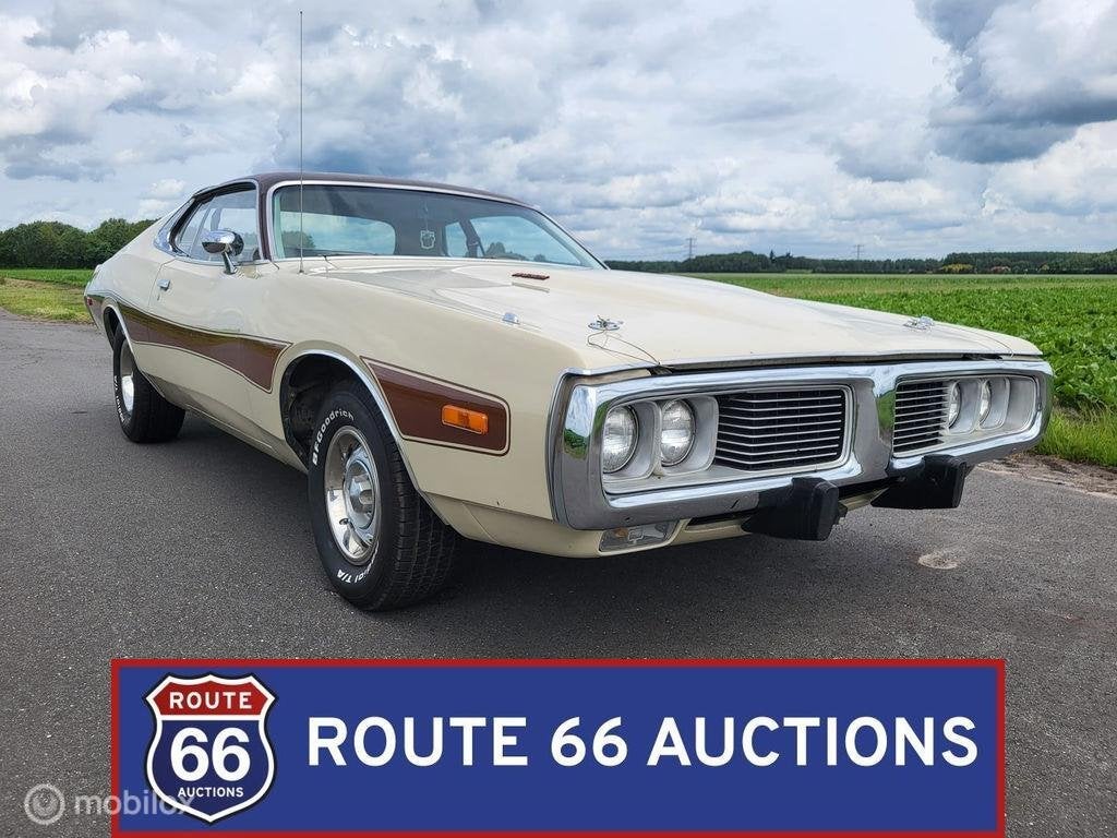 Dodge Charger SE | 1974 | Route 66 Auctions, Auto's, Zwart, Bedrijf, Handgeschakeld, Overige carrosserie
