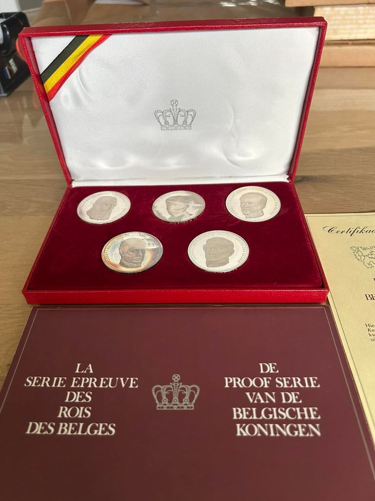 Zilveren pennibgen koning en koninginnen, Postzegels en Munten, Verzenden, België, Zilver