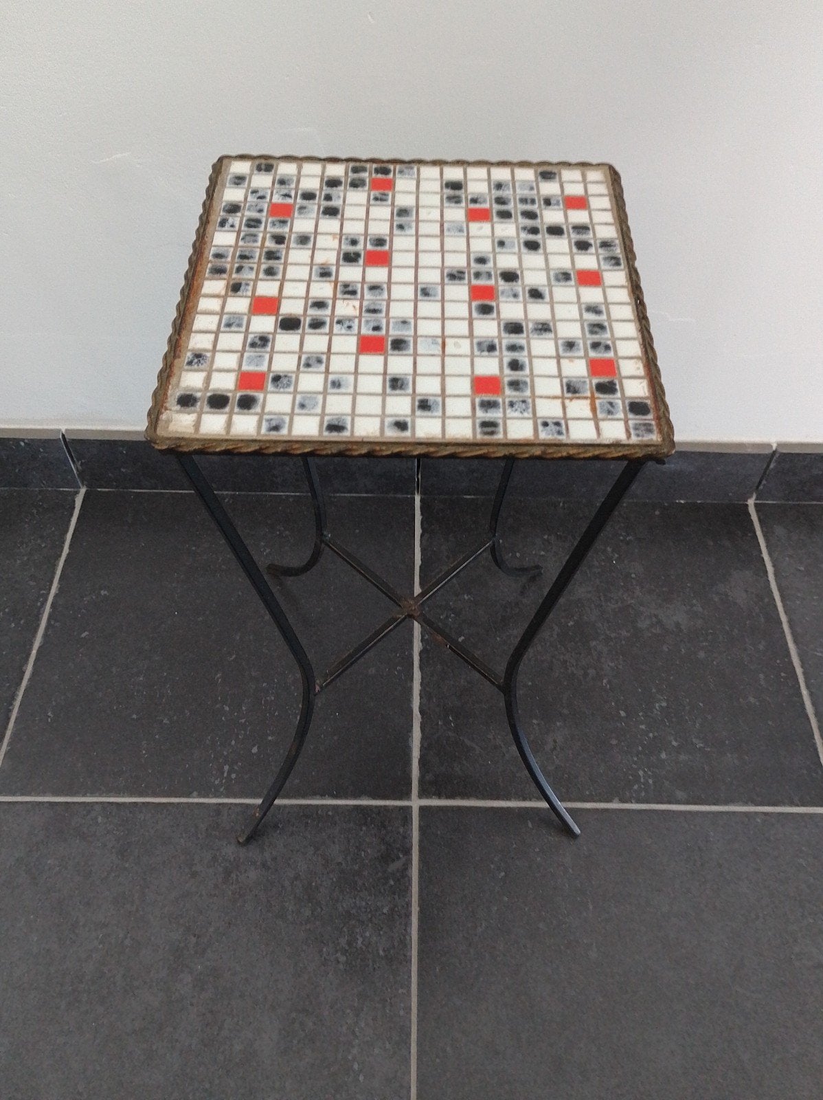 Vintage mozaïek planten- of bijzettafeltje, Antiek en Kunst, Ophalen