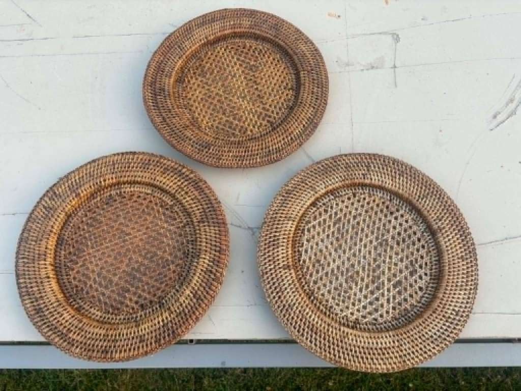 onderleggers / placemat 3stuks rond, Set de table, Marron, Enlèvement, Utilisé