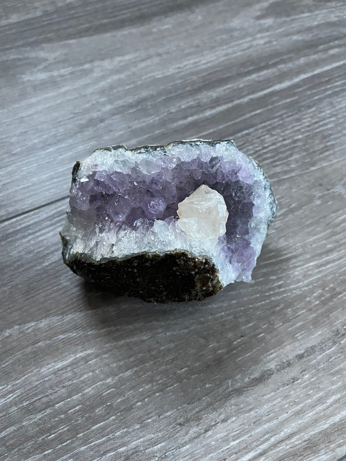 Amethist met Calciet, Ophalen of Verzenden, Mineraal