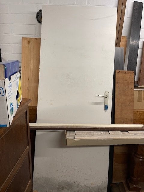 Schildersdeur met slot en klink, Doe-het-zelf en Bouw, Ophalen, Gebruikt, Minder dan 80 cm, Binnendeur