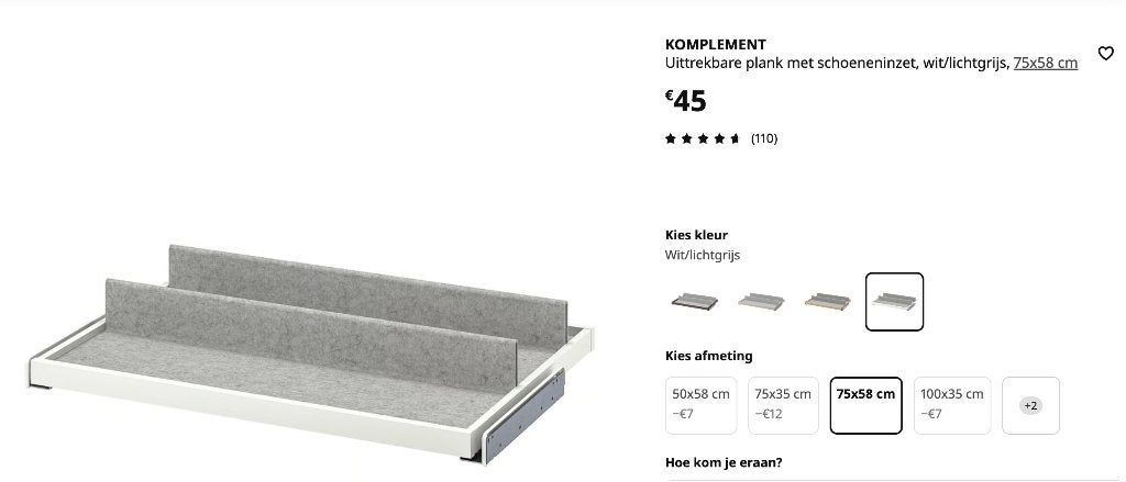 Komplement schoenenrek, Huis en Inrichting, Ophalen, Zo goed als nieuw