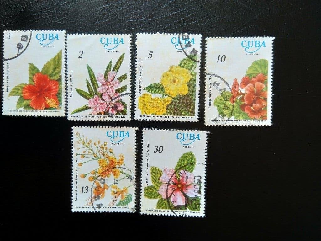 Bloemen, Cuba 1977, Verzenden, Gestempeld, Dier of Natuur